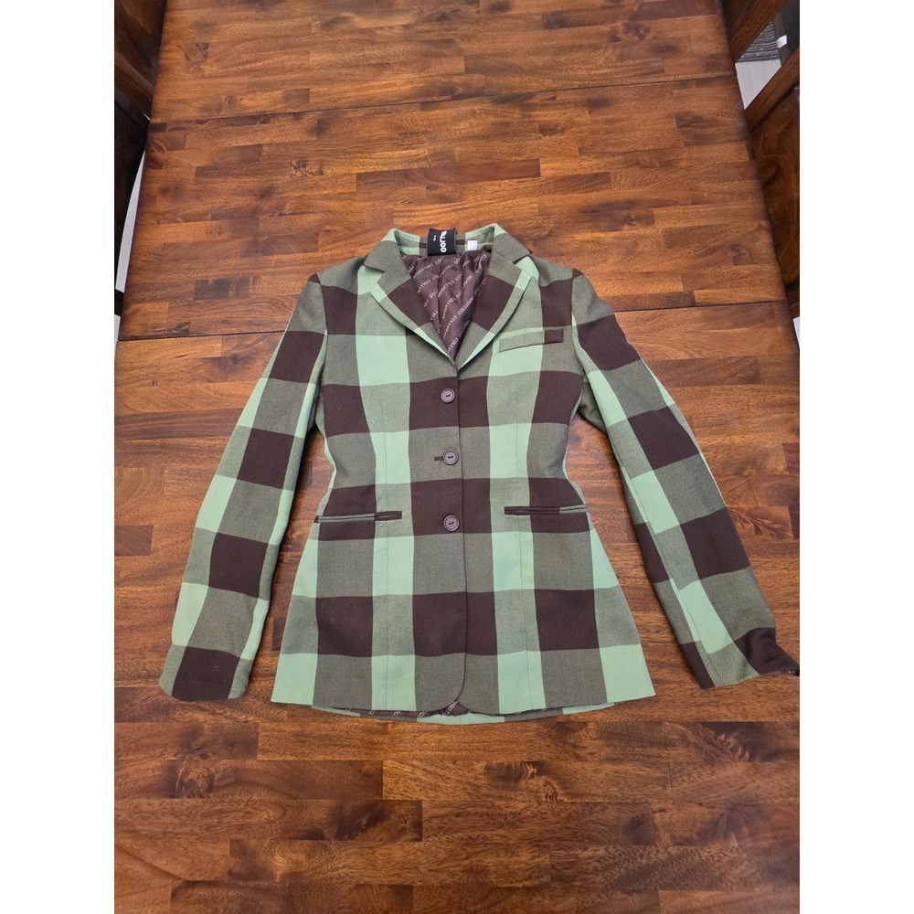 Collusion Blazer Green Plaid Blazer Size 6 Women's Jacket‎ Y2k 90s Genx Sku92